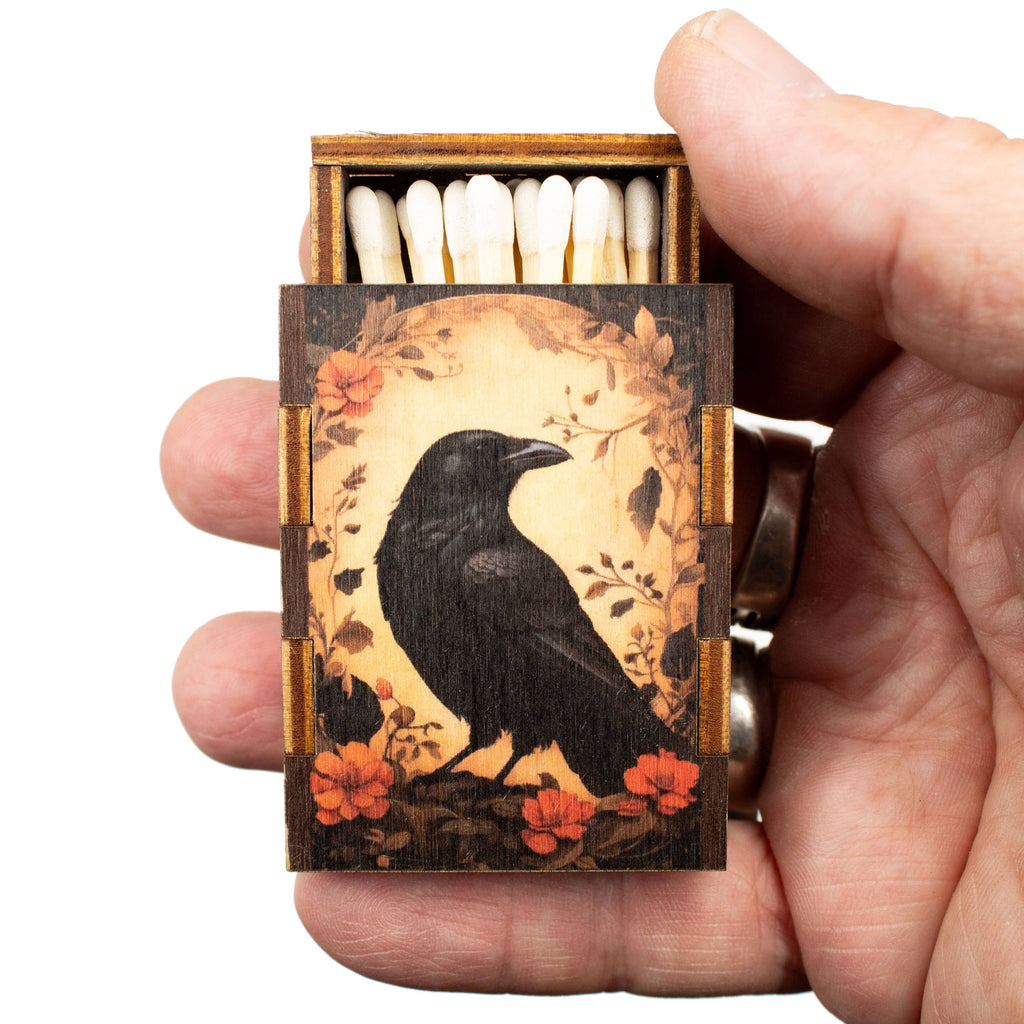 Matches • Raven Wooden Matchbox • Home Decor for Candles