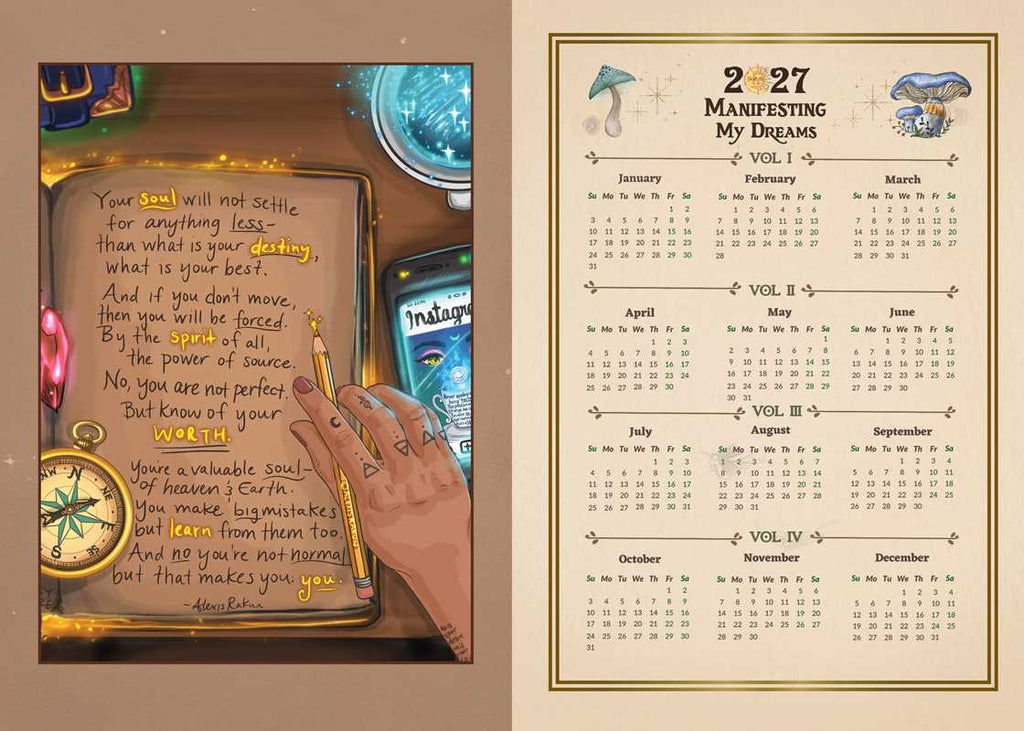 2027 Manifest Your Dreams Planner Calendar by Alexis Rakun