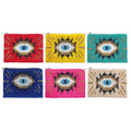 Beaded Evil Eye Seed Bead Coin Purse Pouch