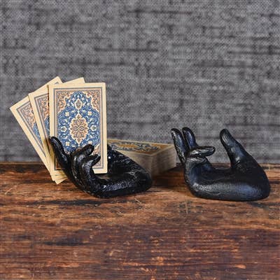Cast Iron Hand Card Holder