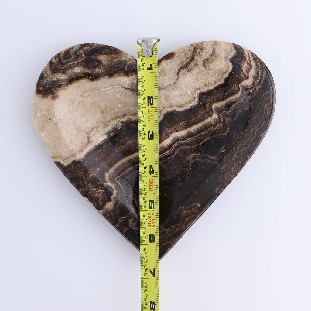 Chocolate Onyx + Calcite Heart Dish