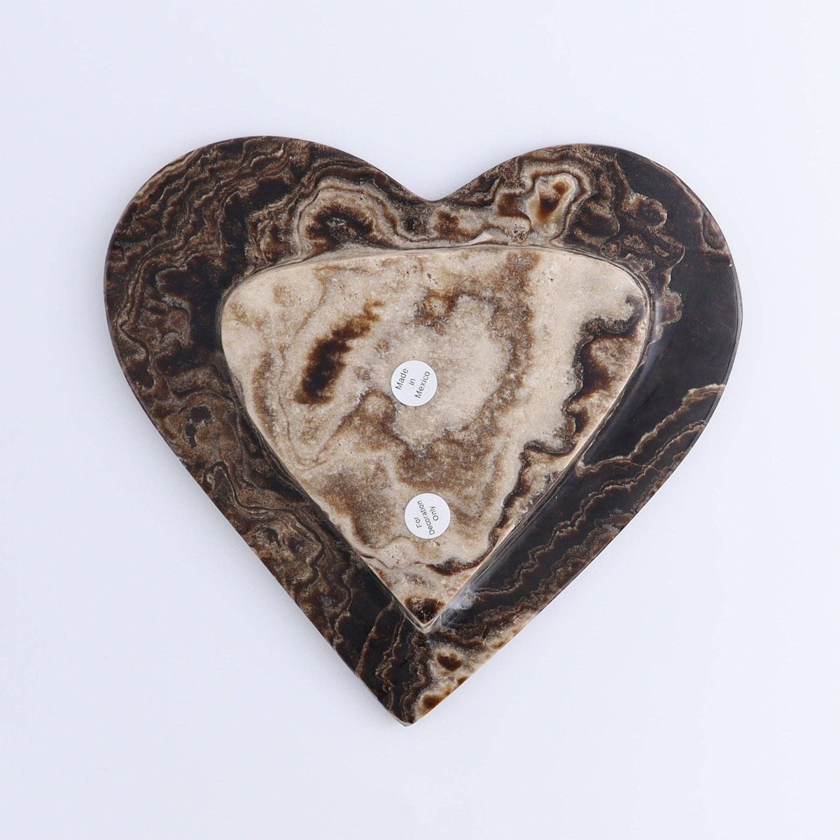 Chocolate Onyx + Calcite Heart Dish