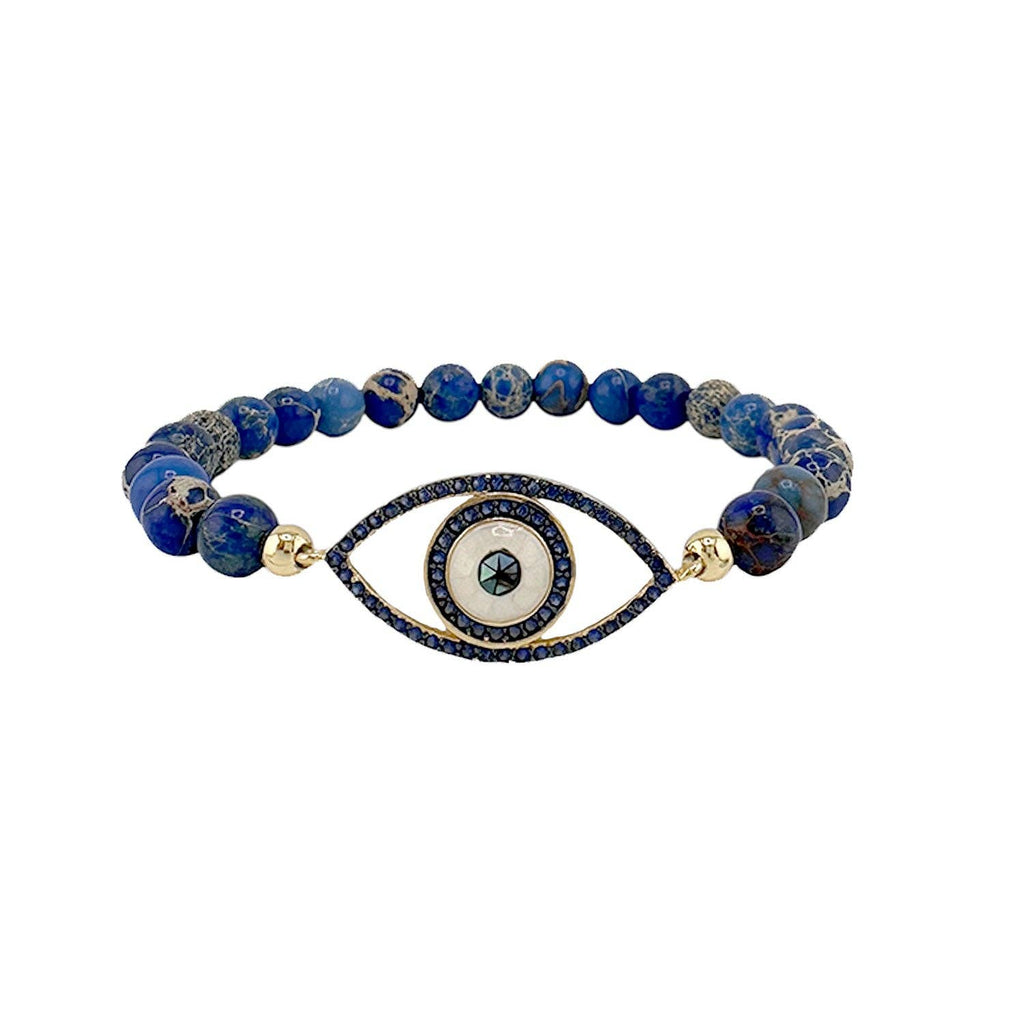 Evil Eye Gemstone Stretch Bracelet