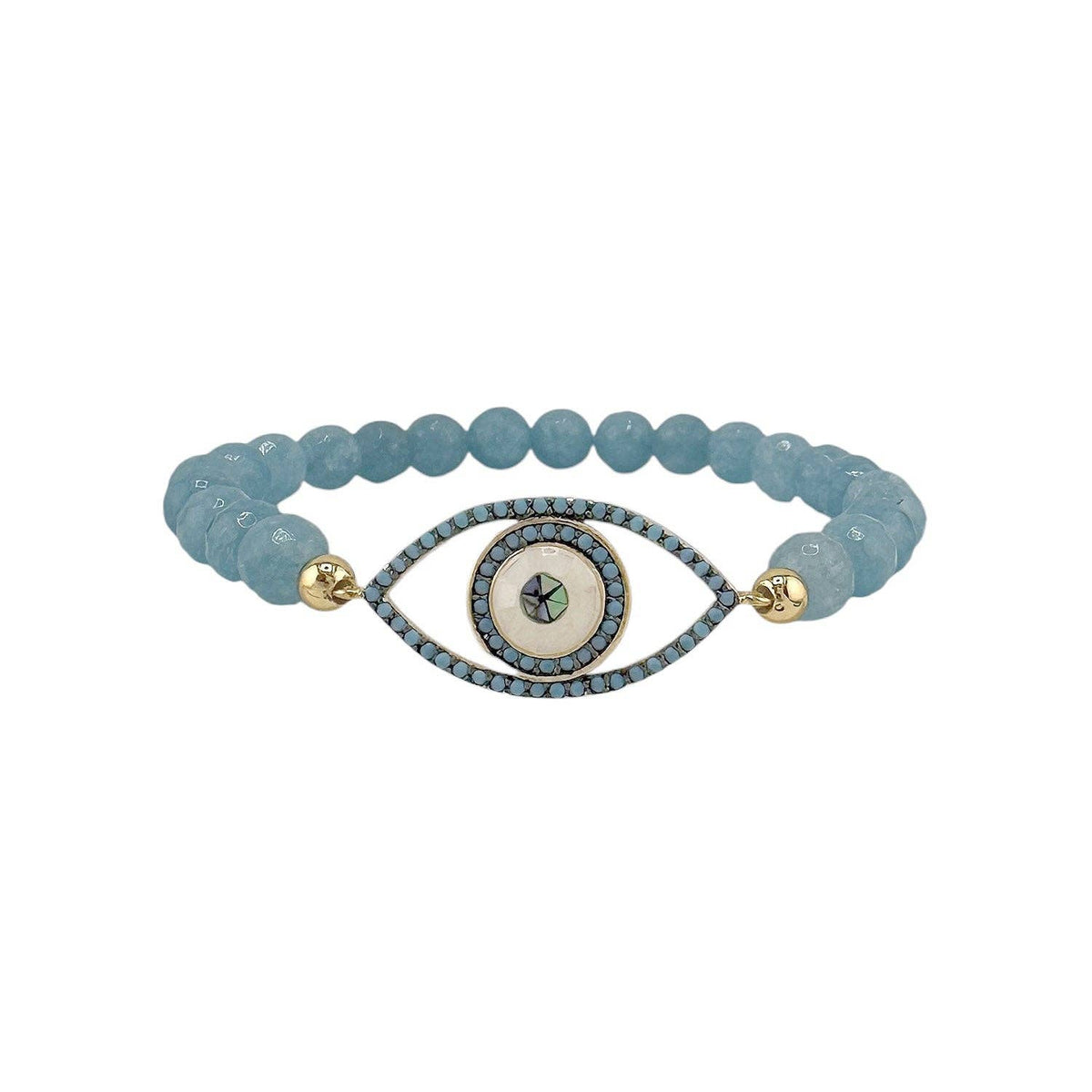 Evil Eye Gemstone Stretch Bracelet
