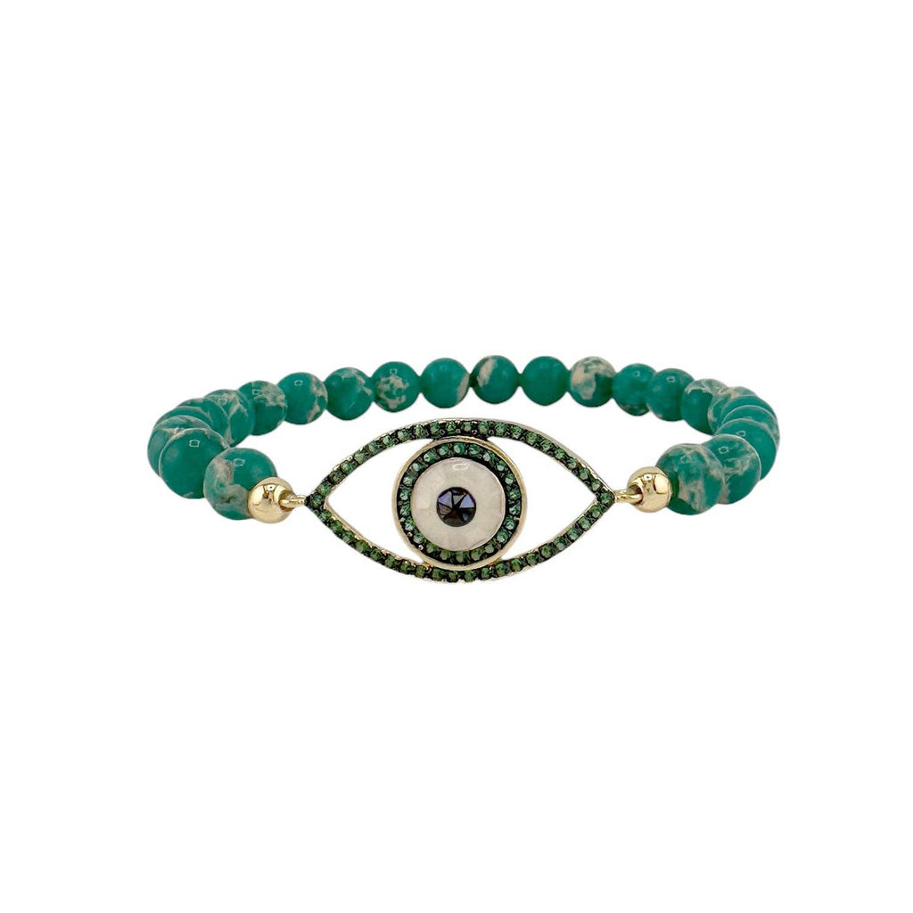 Evil Eye Gemstone Stretch Bracelet