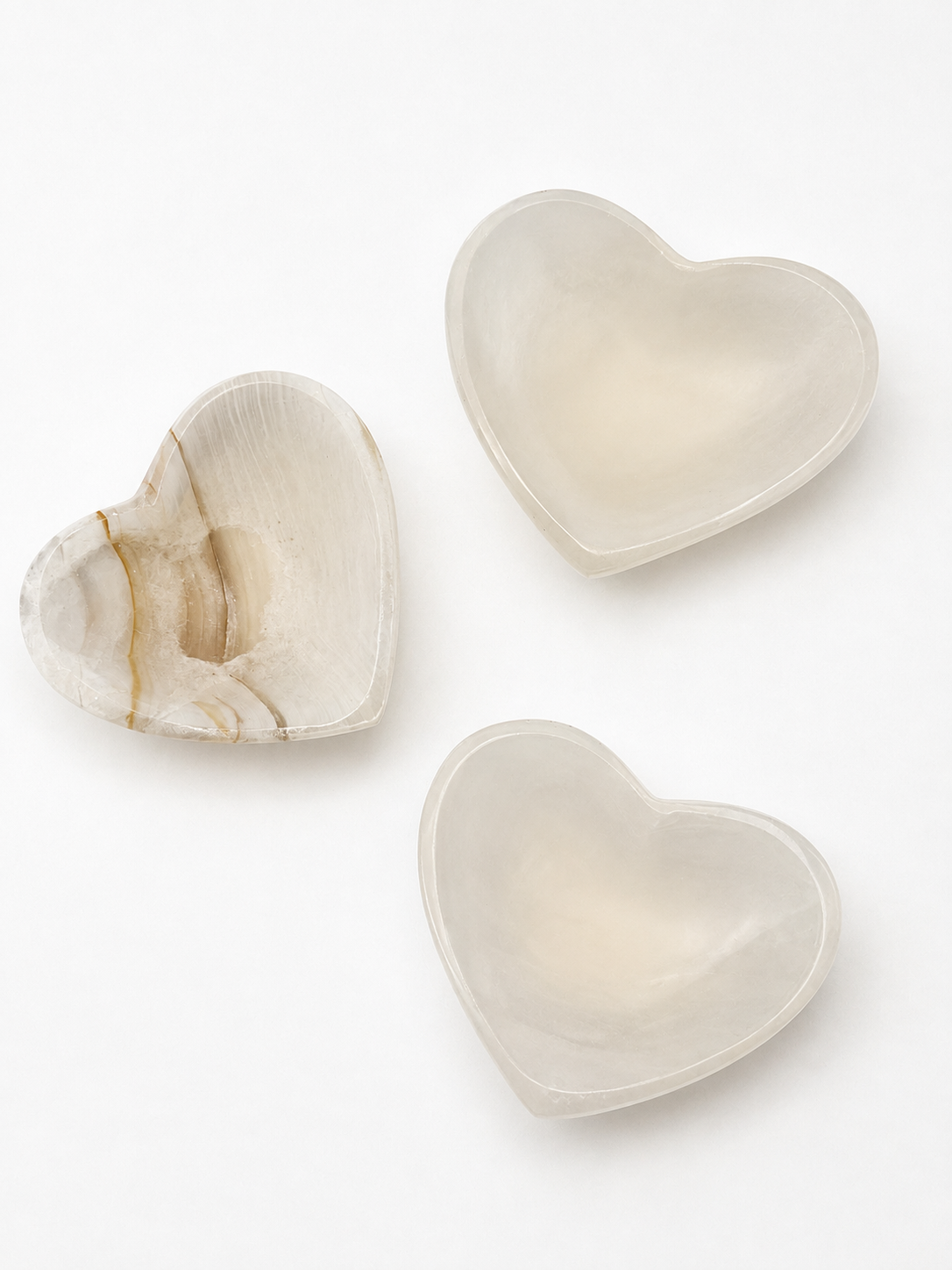 Mexican Onyx + Calcite White Heart Dish