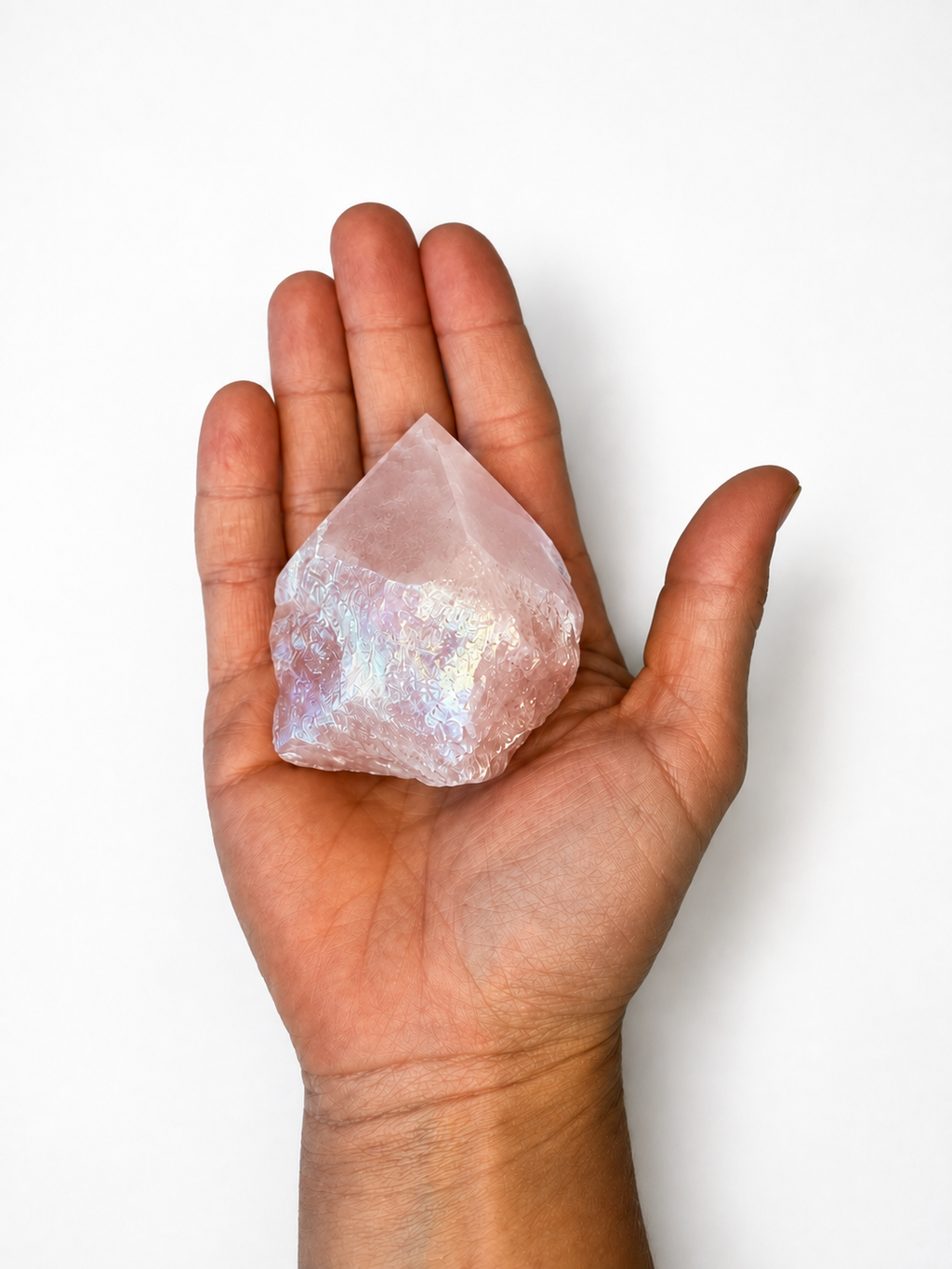 Pink Aura Quartz Top Polished Point
