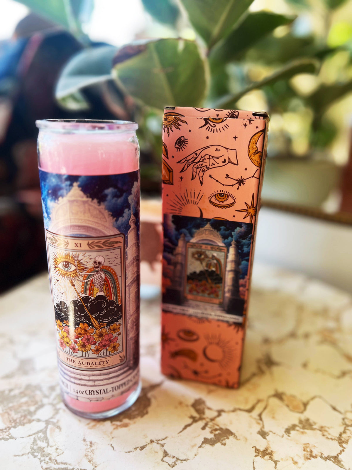 The Audacity Crystal Topped Altar Candle