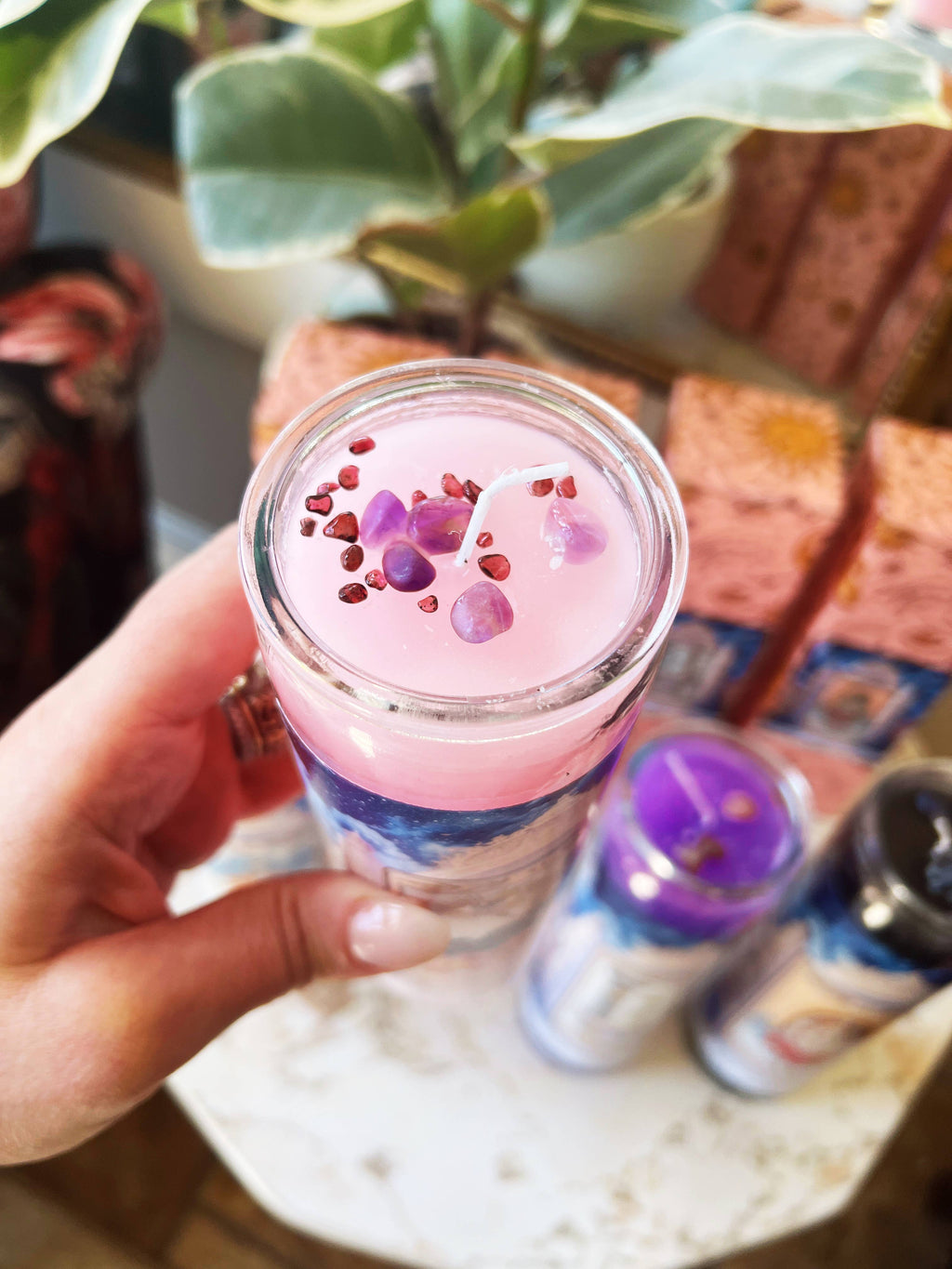 The Audacity Crystal Topped Altar Candle