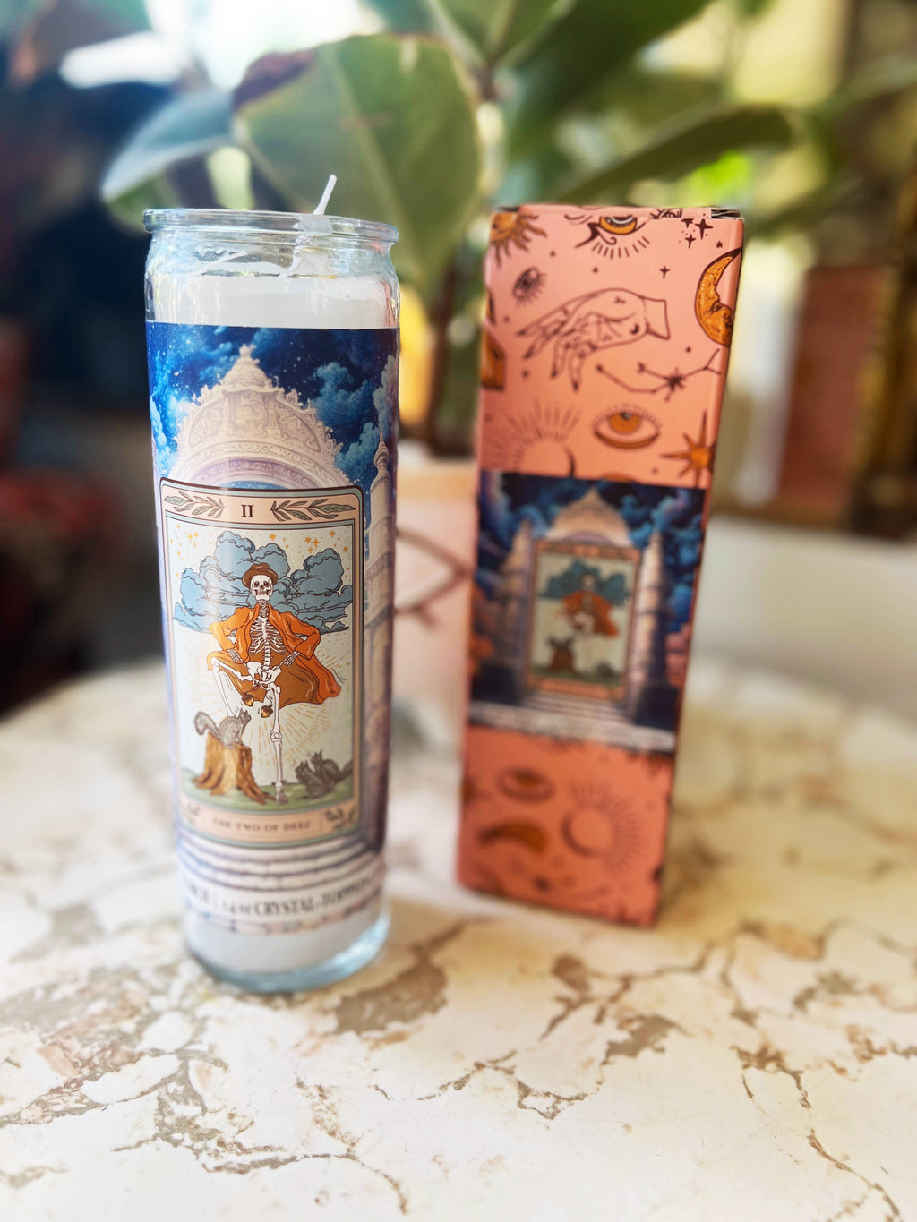 The Two of Deez Crystal Topped Altar Candle
