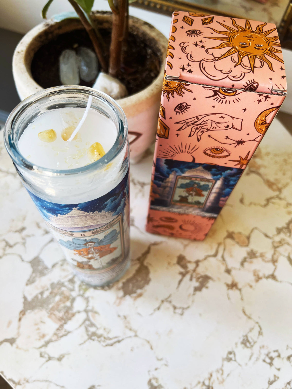 The Two of Deez Crystal Topped Altar Candle