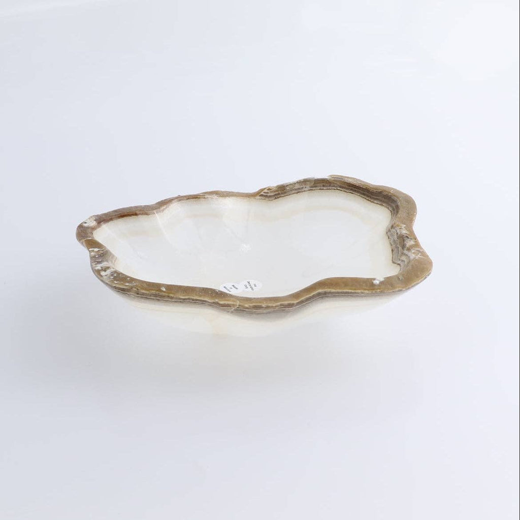 White Onyx + Calcite Rough-Edge Ritual Bowl