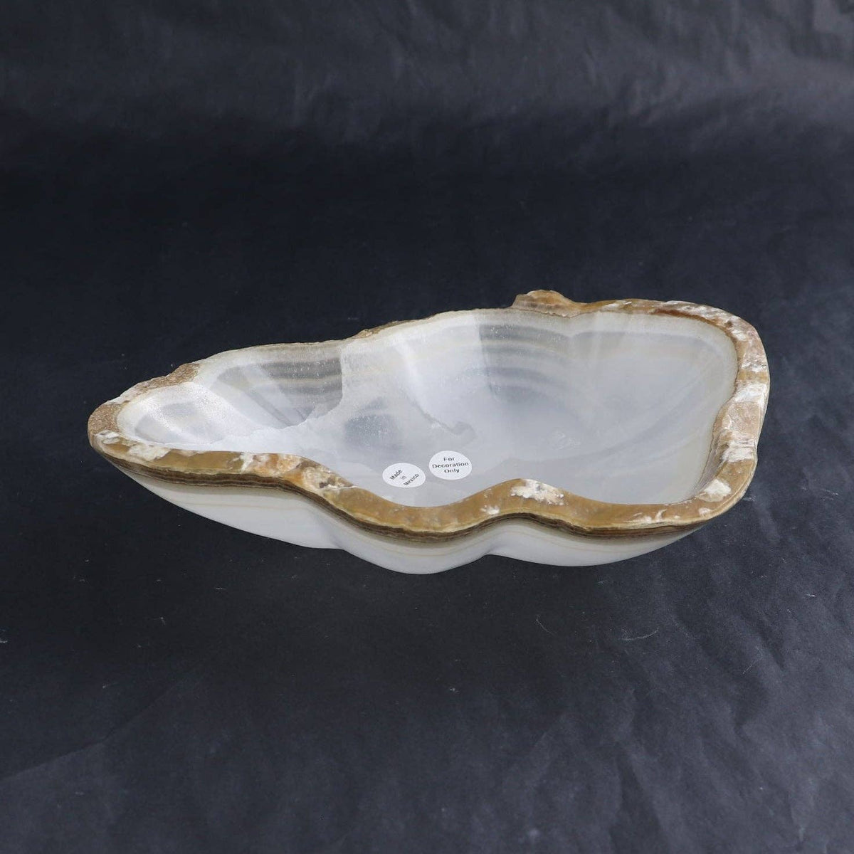 White Onyx + Calcite Rough-Edge Ritual Bowl