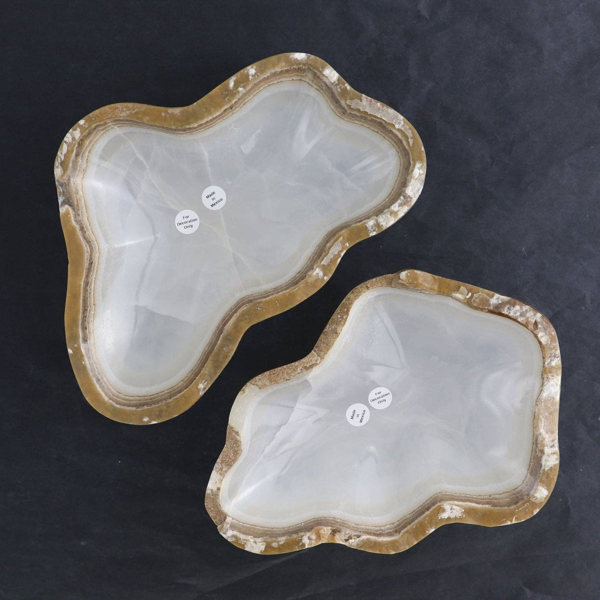 White Onyx + Calcite Rough-Edge Ritual Bowl