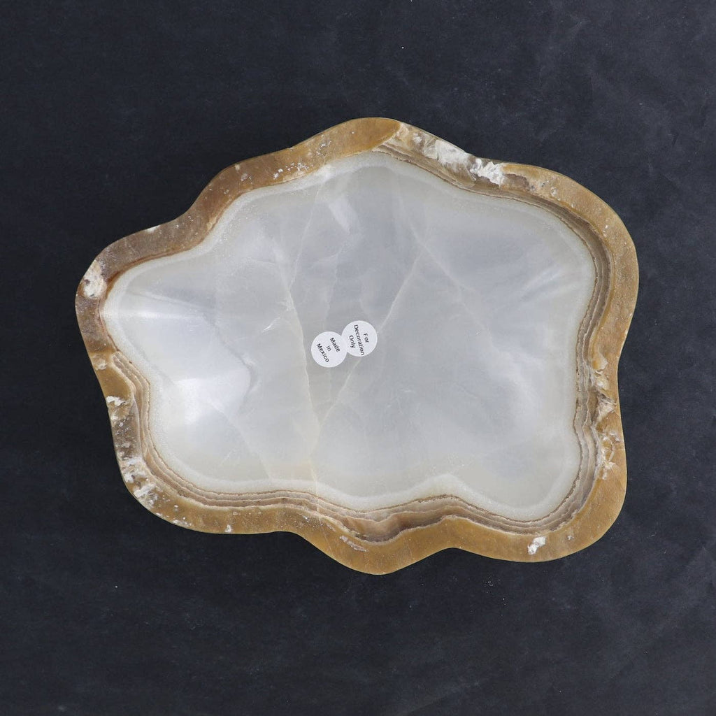 White Onyx + Calcite Rough-Edge Ritual Bowl
