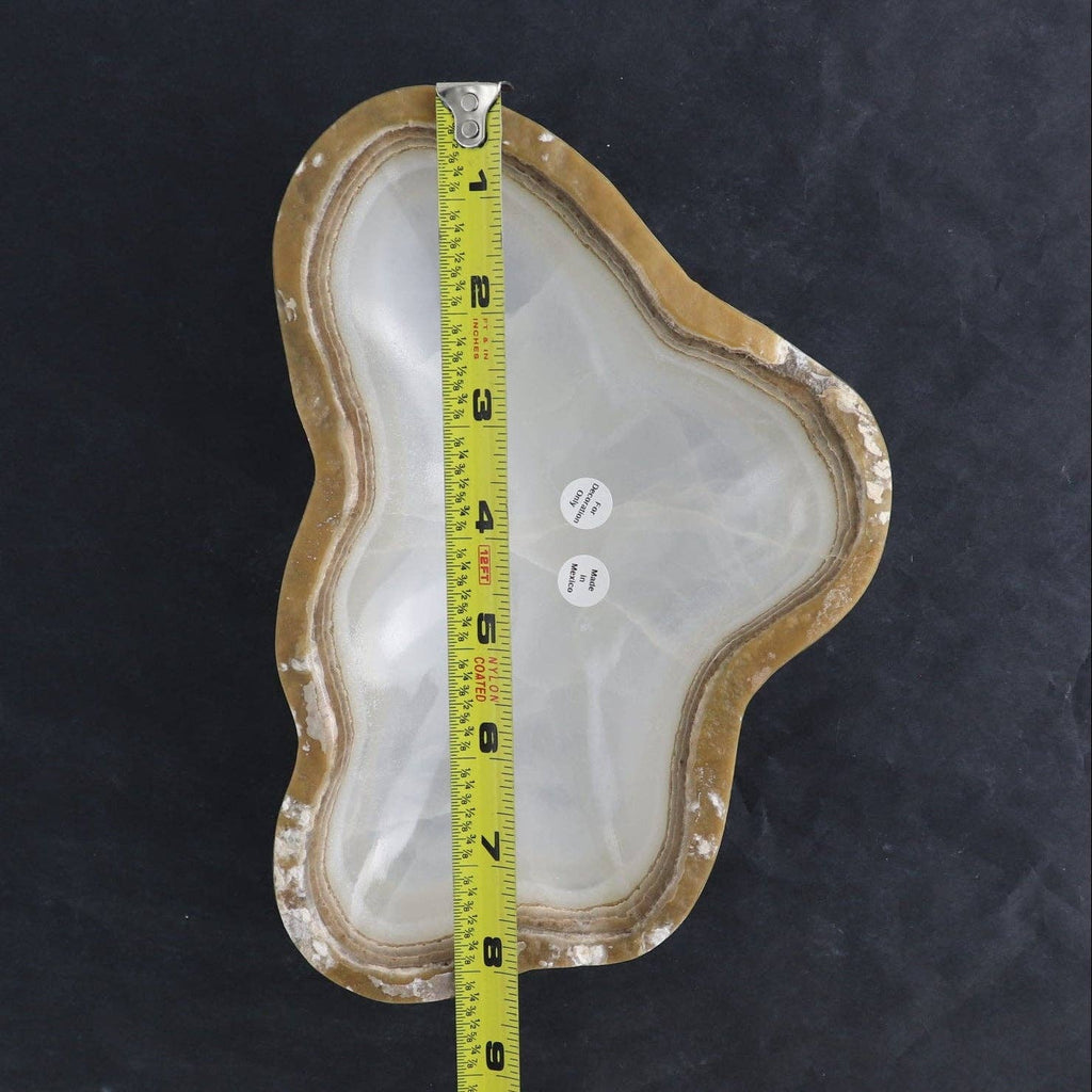 White Onyx + Calcite Rough-Edge Ritual Bowl
