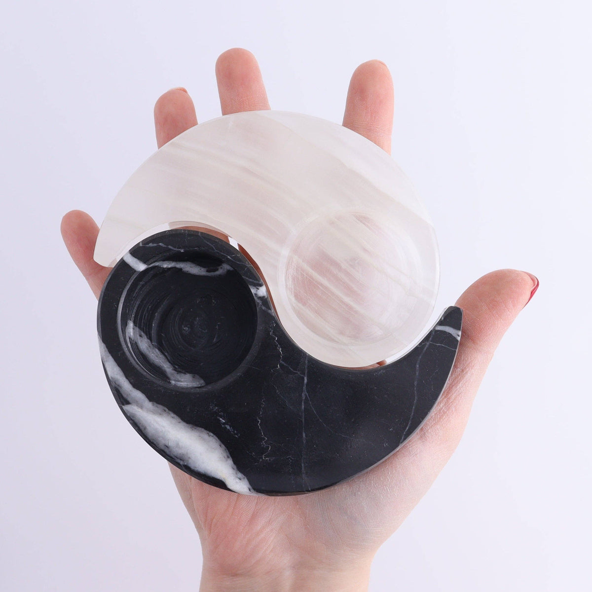 Yin Yang Onyx + Marble Candle Holder