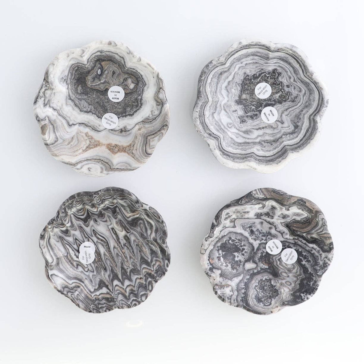 Zebra Onyx + Calcite Scalloped Ritual Dish