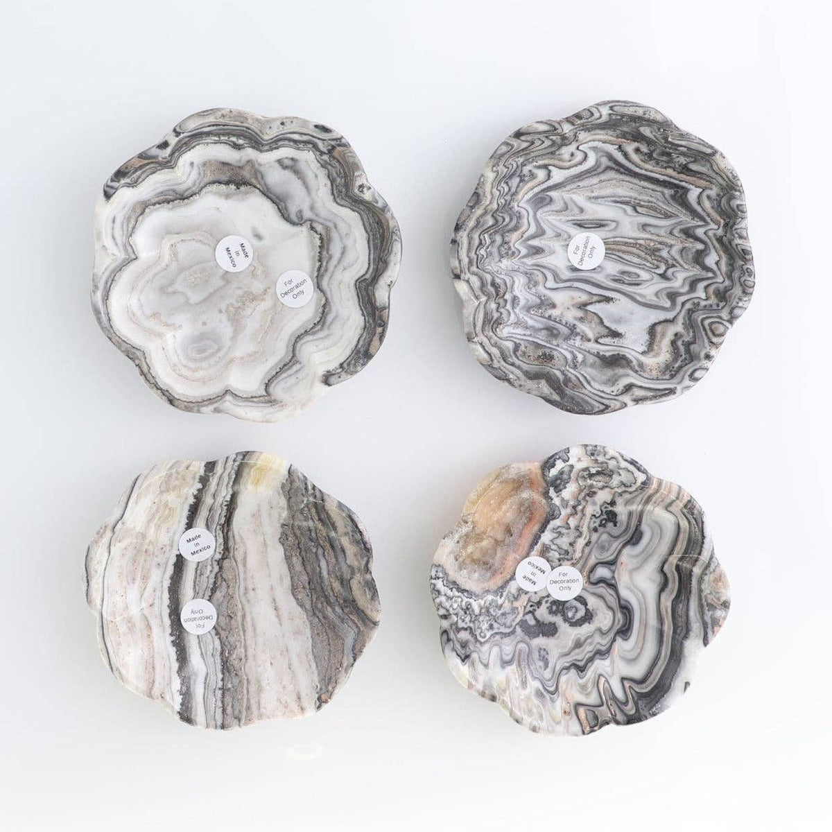 Zebra Onyx + Calcite Scalloped Ritual Dish