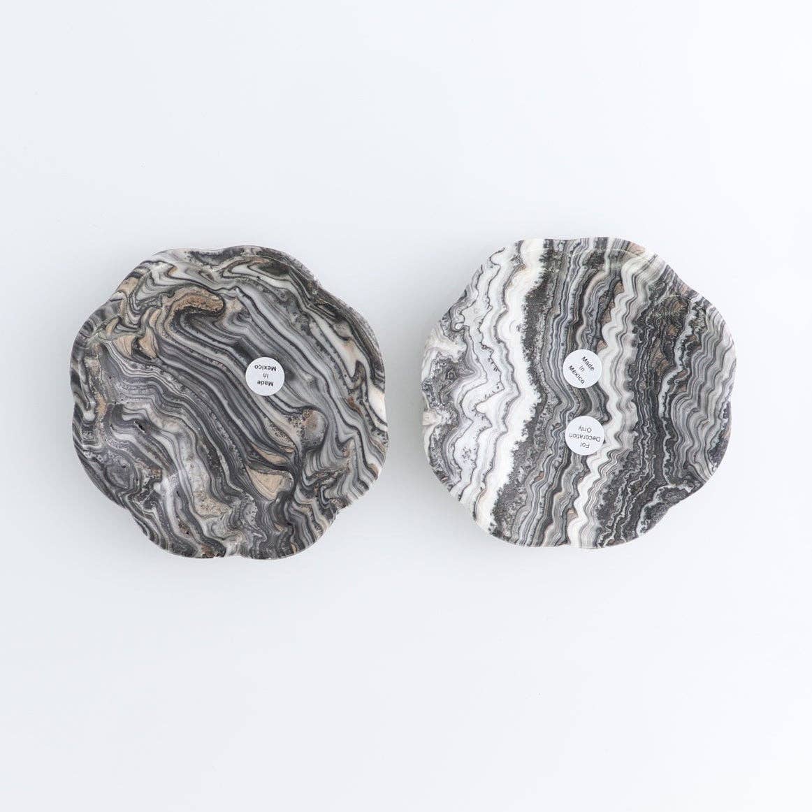 Zebra Onyx + Calcite Scalloped Ritual Dish